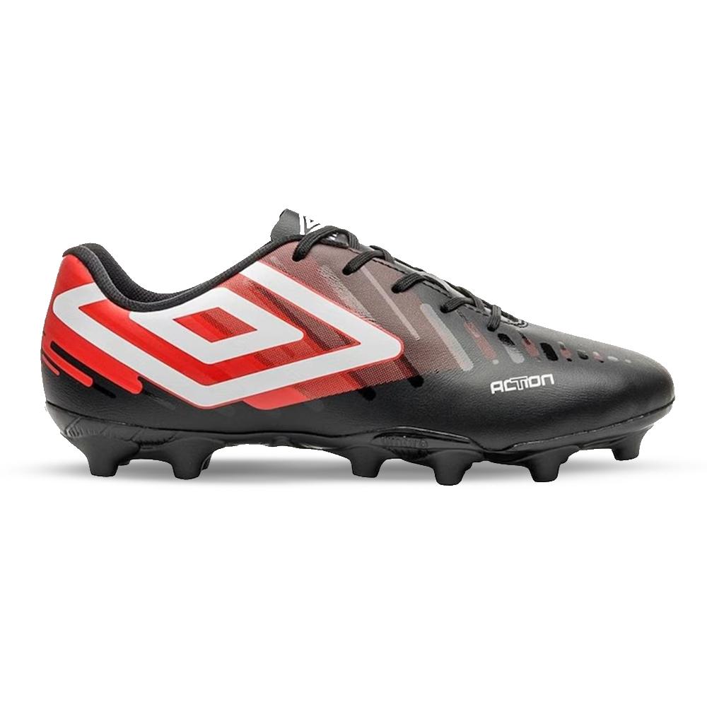 Umbro Campo Masculino Futbol Action Negro/Rojo/Blanco