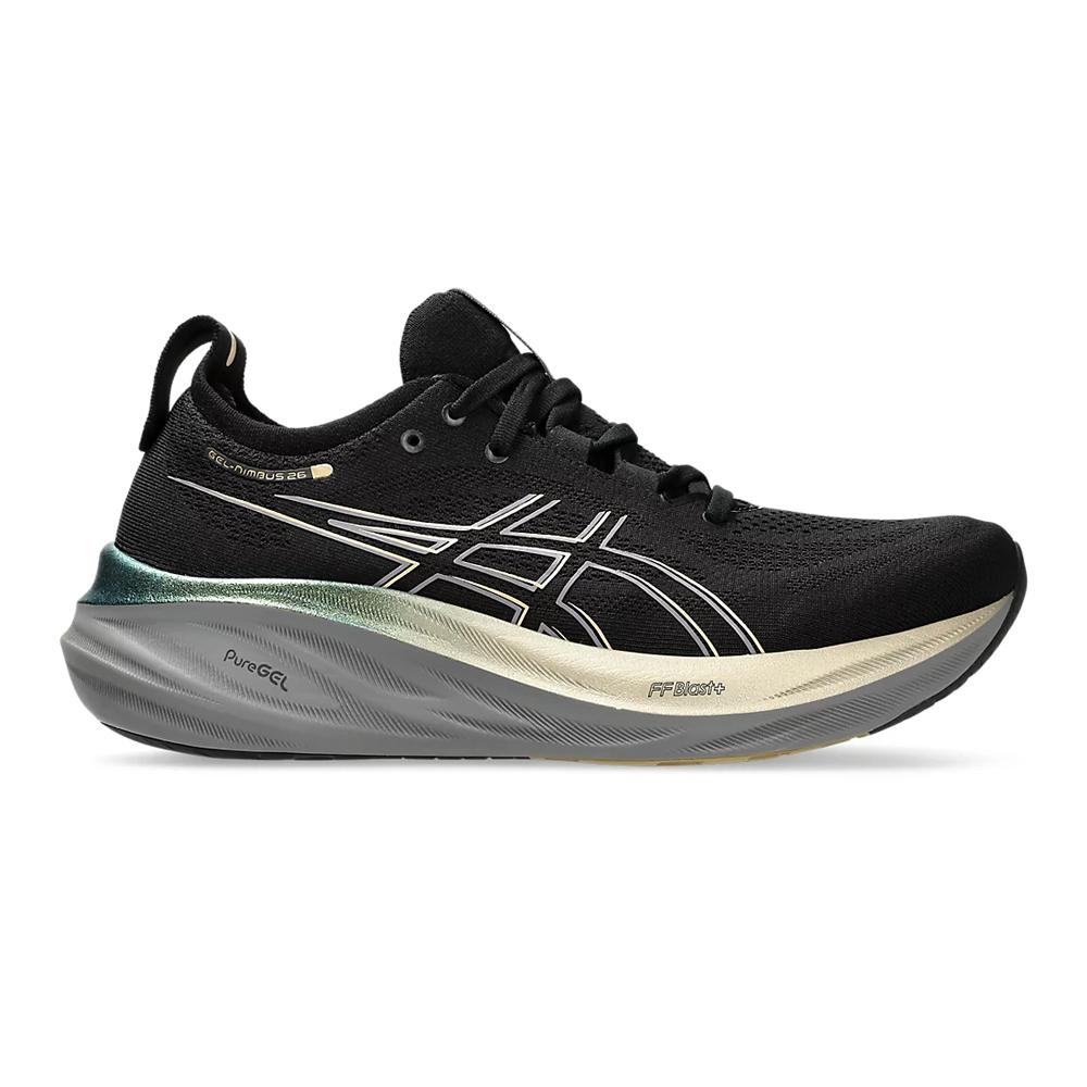 Asics Running Masculino Gel Nimbus 26 Platinum Black/Champagne