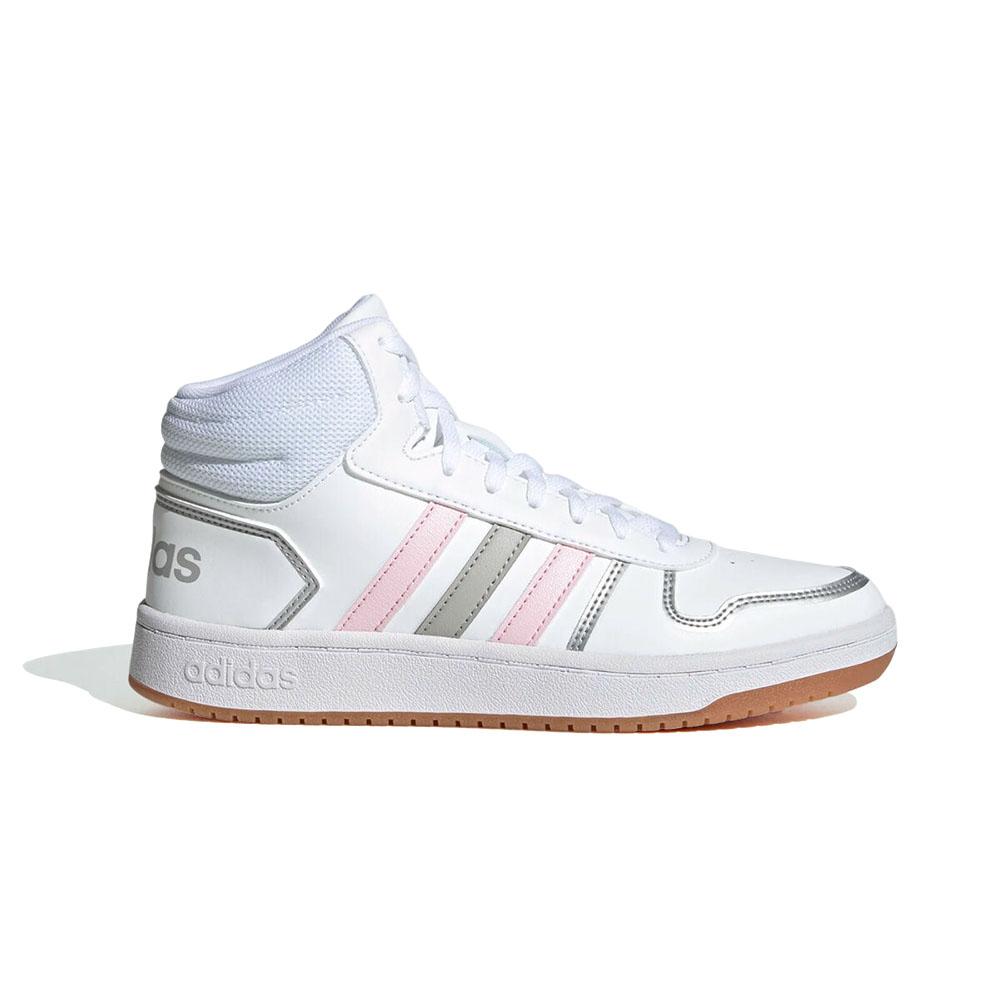 Adidas Femenino Hoops 2.0 Mid Ftwr White/Clear Pink/Grey Two