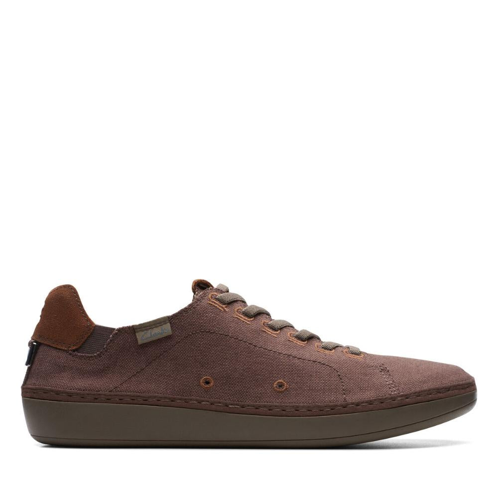 Clarks Casual Masculino Higley Lace Brown Canvas