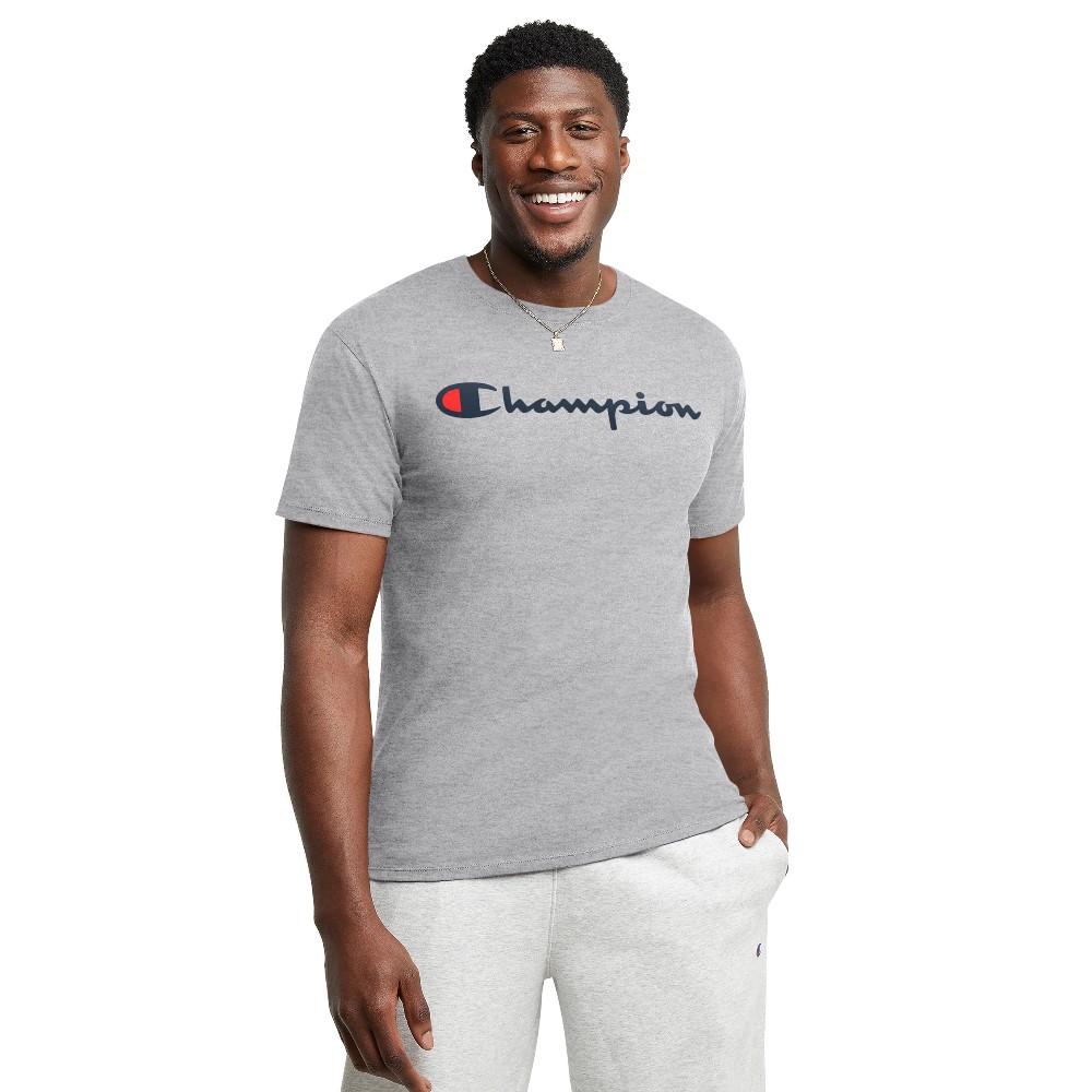 Champion T-Shirt Masculino Mens Short Sleeve Jsy Tee Oxford Gray