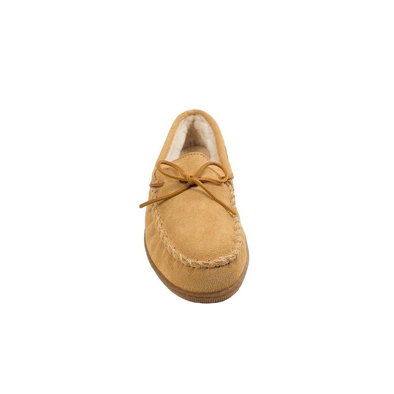 Minnetonka Masculino Pile Lined Hardsole Tan