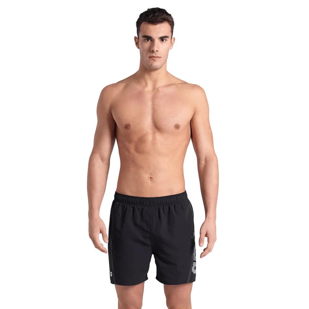 Arena Short de banho Masculino Natacion Fundamentals Arena Logo Boxer R Black White