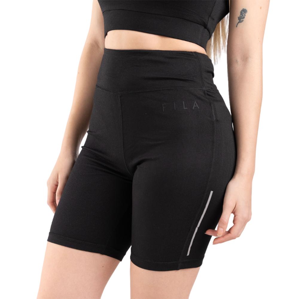 Fila Shorts Femenino Trini Biker Short Hd Raised Rubber Transf & Rp Black