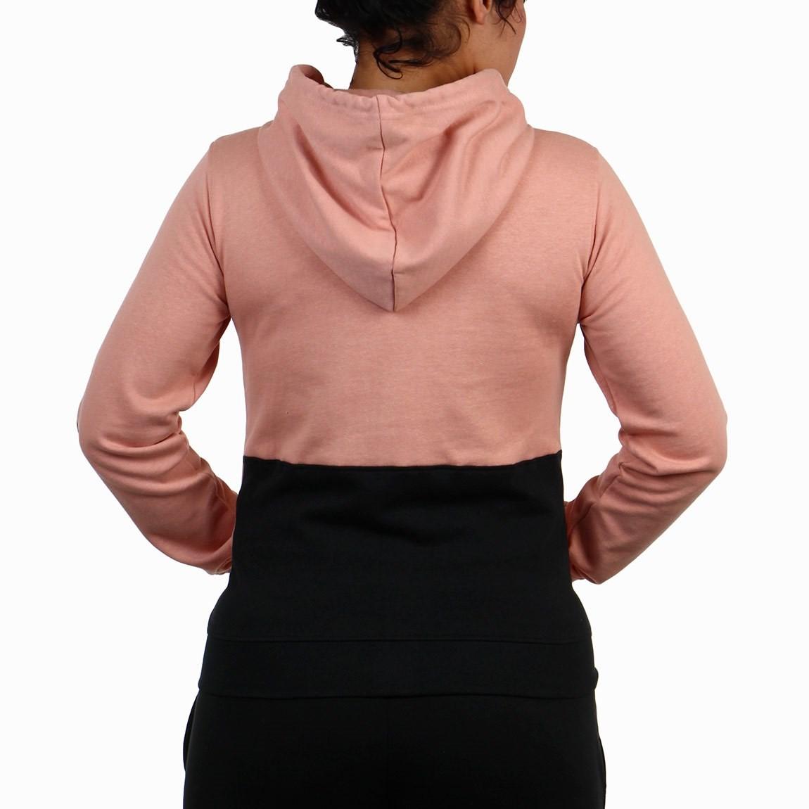 FP2205-69-1-Pony Jacket Hodded with Zip Femenino FP2205 Old Pink/Black