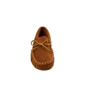 Minnetonka Masculino Leather Laced Softsole Brown