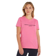 Tommy Hilfiger T-Shirt Femenino Regular Hilfiger C-Nk Tee Ss Radiant Pink