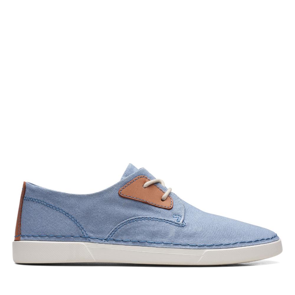 Clarks Casual Masculino Gereld Tie Blue Textile