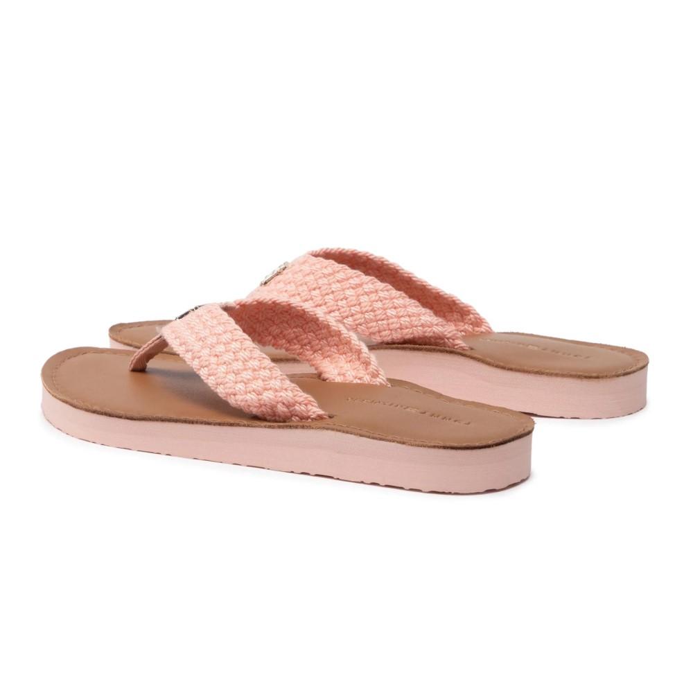 Tommy Hilfiger Zapatillas Femenino Th Leather Footbed Beach Sand Sepia Pink