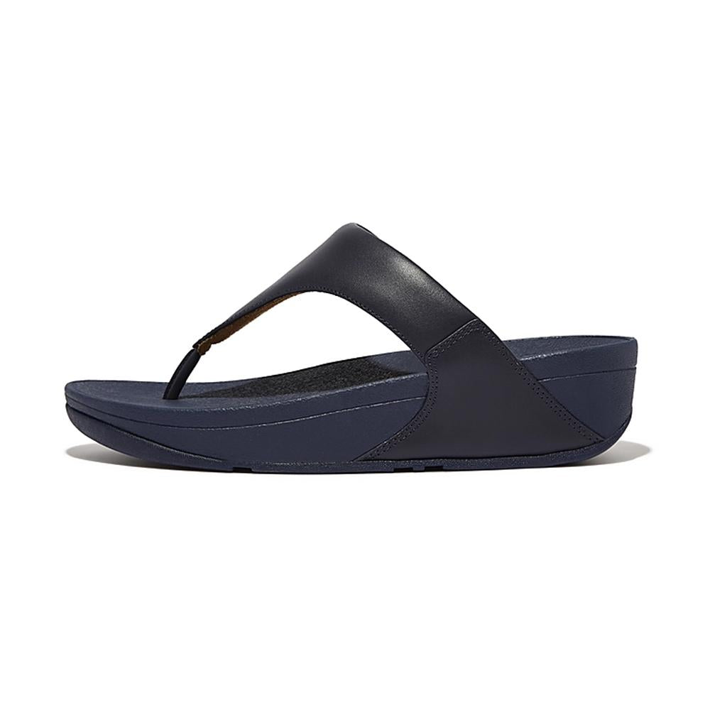 FitFlop Sandalias Femenino Lulu Leather Toepost Deepest Blue