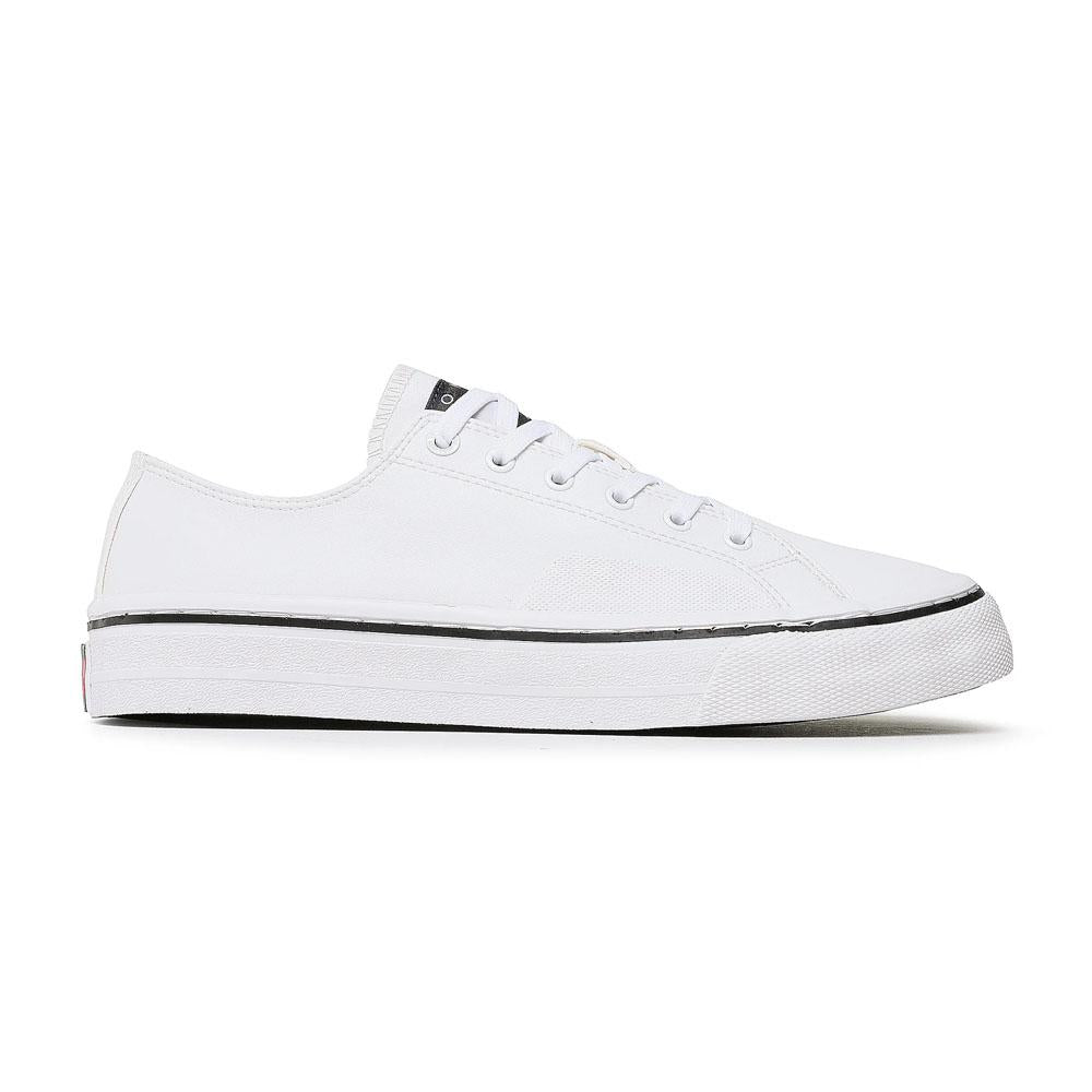 Tommy Hilfiger Casual Masculino Tommy Jeans Mens Leather Vulc White