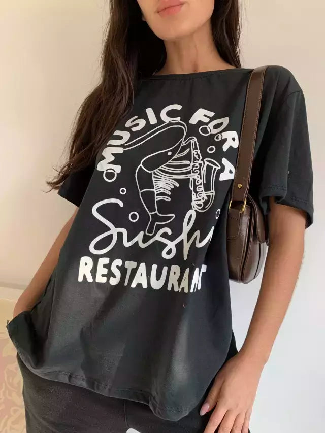 Remera Femenino  Restaurant Negro