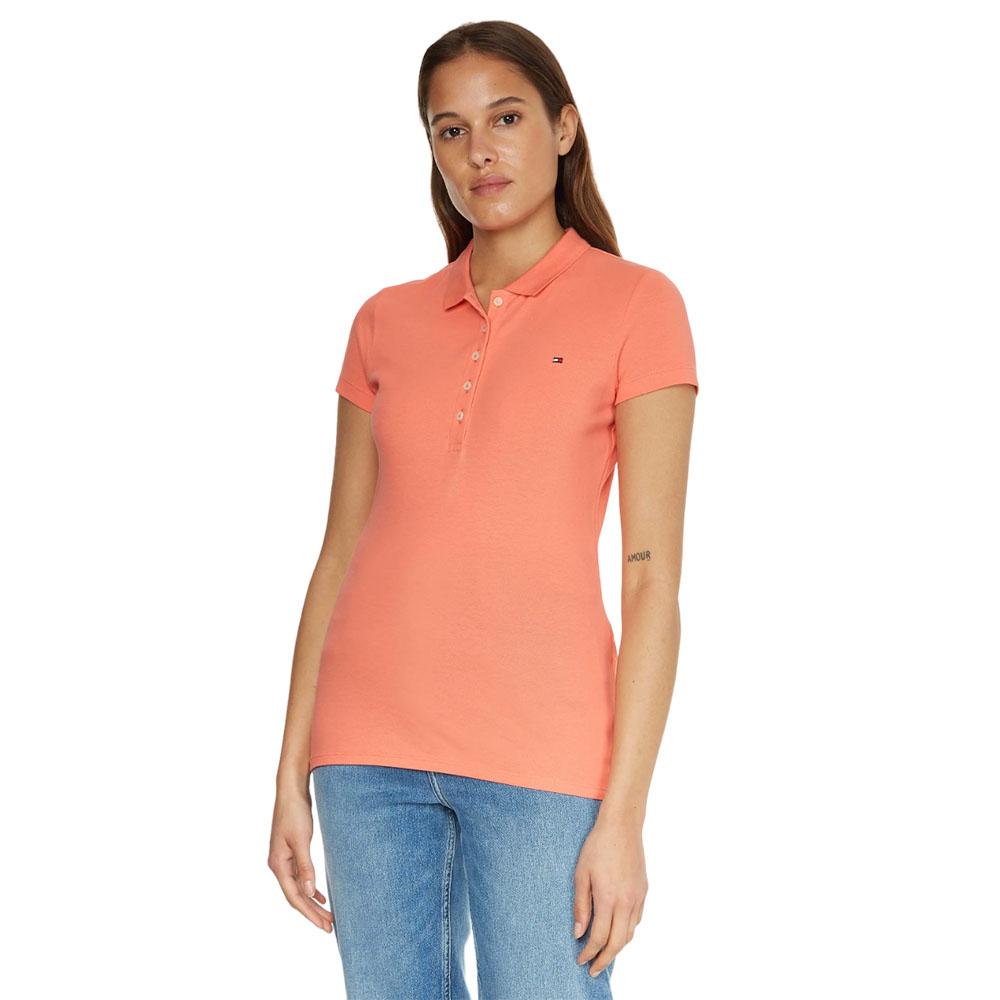 Tommy Hilfiger Polo Femenino SHORT SLEEVE SLIM POLO CORAL BLOSSOM