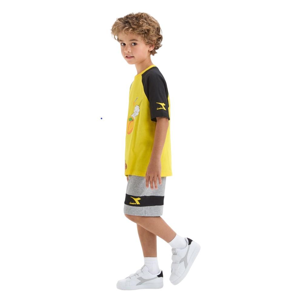 Diadora Conjuntos Junior Set Ss Sport Art Vibrant Yellow