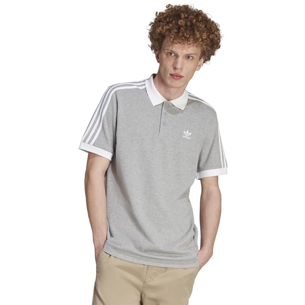 Adidas Polos Masculino 3-Stripe Polo Gris