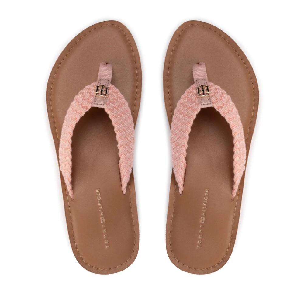 Tommy Hilfiger Zapatillas Femenino Th Leather Footbed Beach Sand Sepia Pink