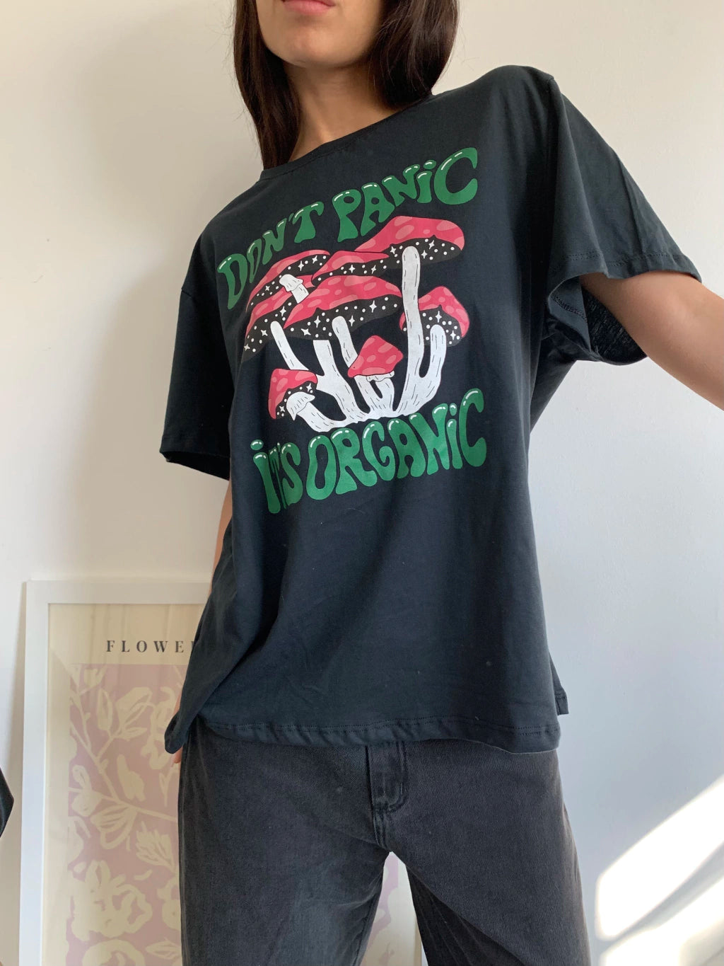 Remera Femenino  Dont Panic Gris