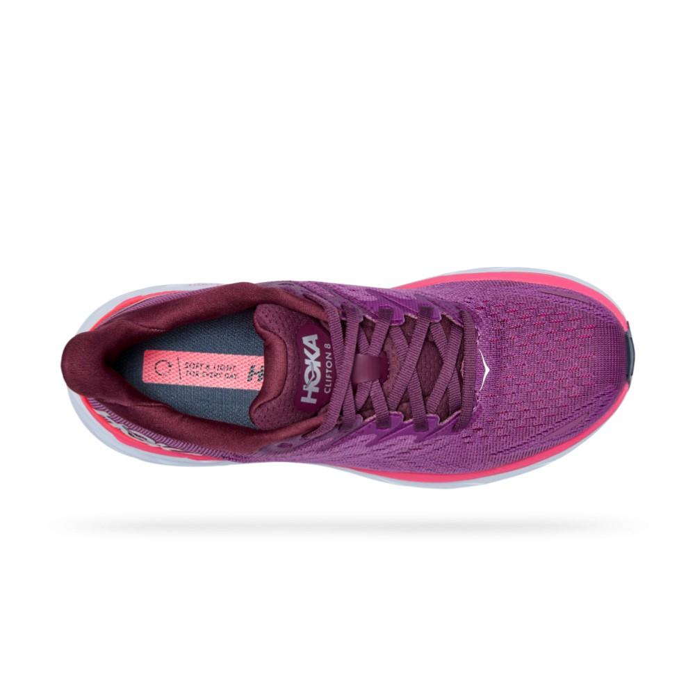 Hoka Running Femenino Clifton 8 Grape Wine/Beautyberry