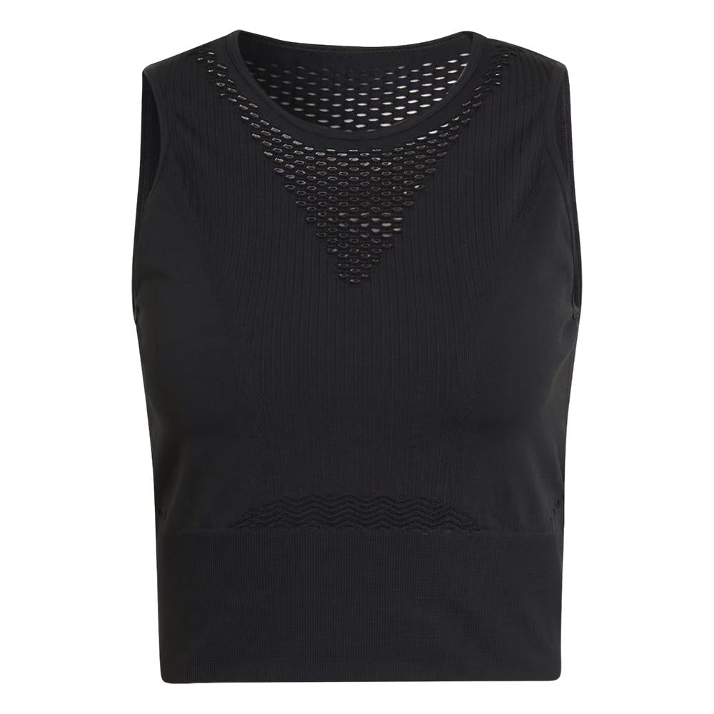 Adidas Remeras Femenino Aeroknit Crop Black