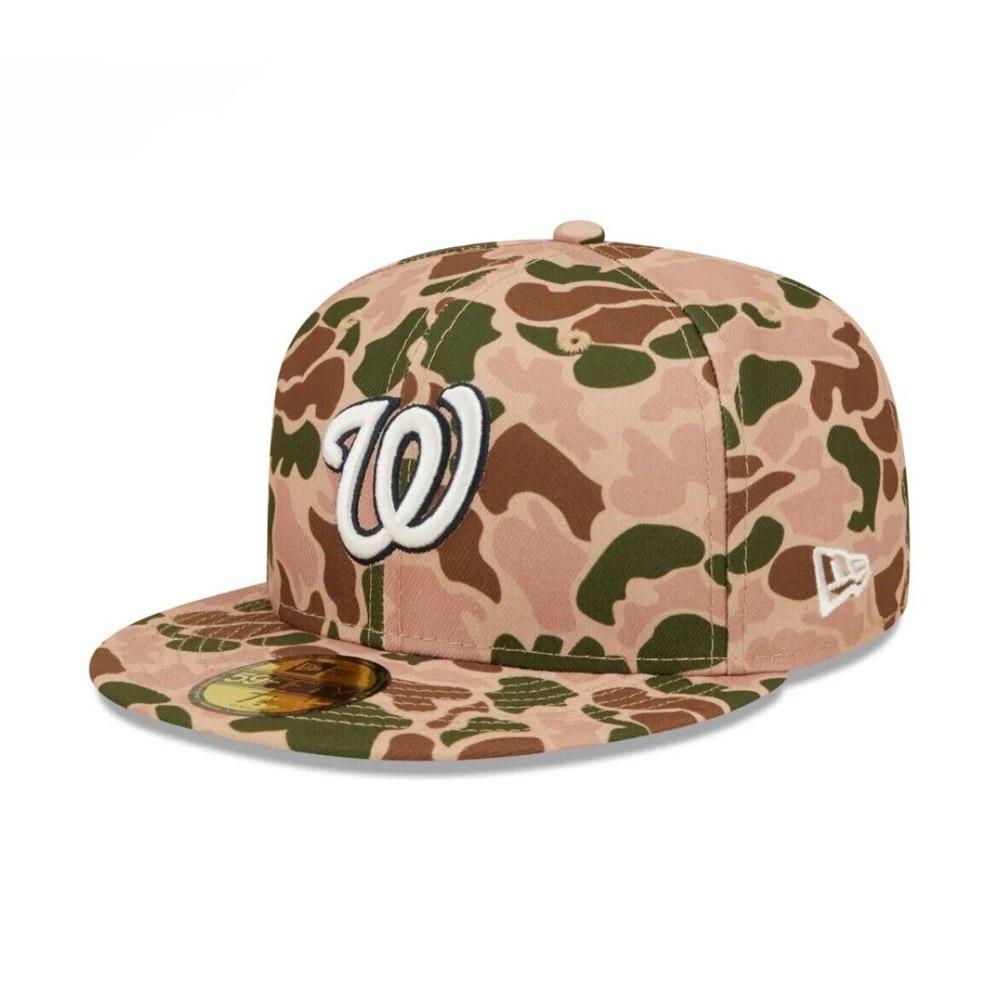 MAZ-New Era Gorros MLB 59Fifty Washington Nationals Camouflage/Orange/White