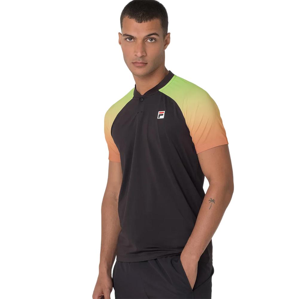 Fila Polo Masculino Training Shirt Classic Black/Printed Color