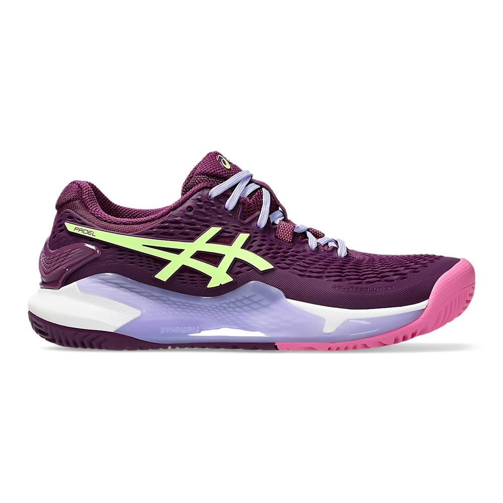 Asics Deportivos Femenino Padel Gel Resolution 9 Deep Mauve/Lime Green