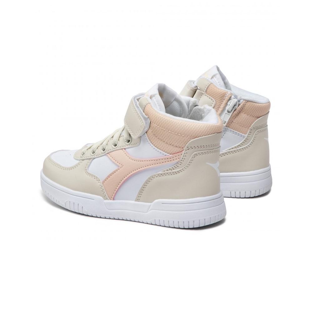 Diadora Kids Raptor Mid Ps White Bone/Pastel Rose Tan