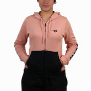 FP2205-69-1-Pony Jacket Hodded with Zip Femenino FP2205 Old Pink/Black