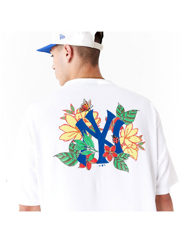 New Era Remeras MLB Floral Grphc Os Tee Neyyan White